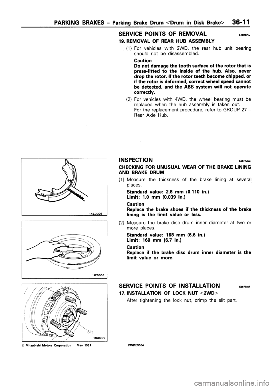 MITSUBISHI SPACE RUNNER 1992 Workshop Manual MITSUBISHI SPACE RUNNER 1992 Workshop Manual