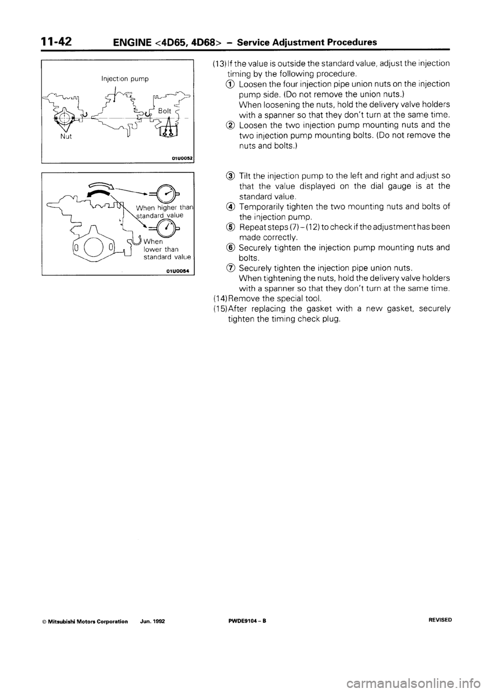 MITSUBISHI SPACE RUNNER 1992 Owners Manual 
