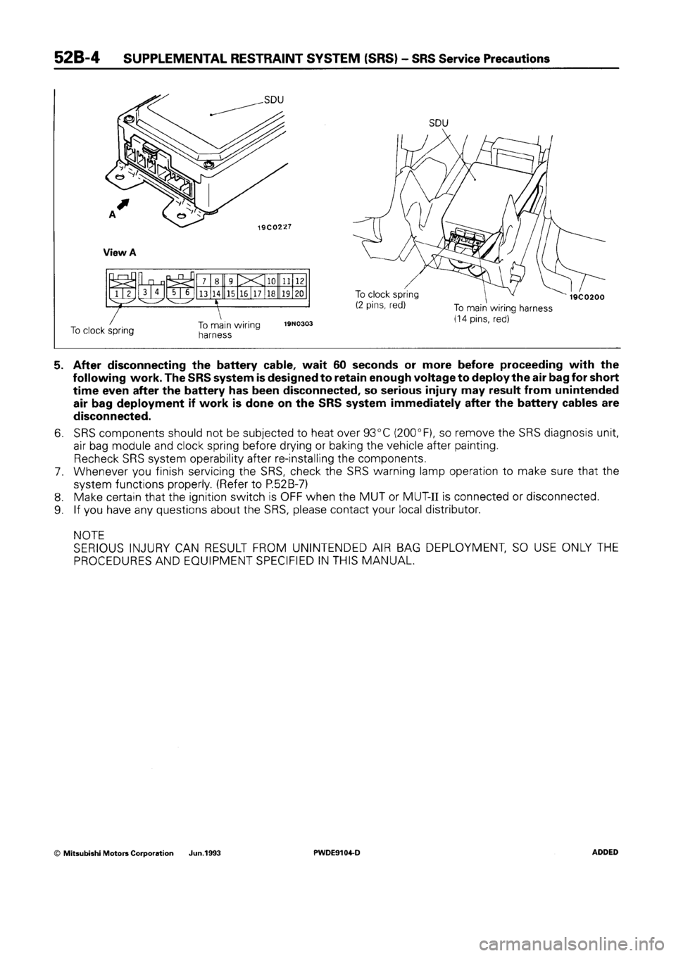 MITSUBISHI SPACE RUNNER 1992  Workshop Manual 