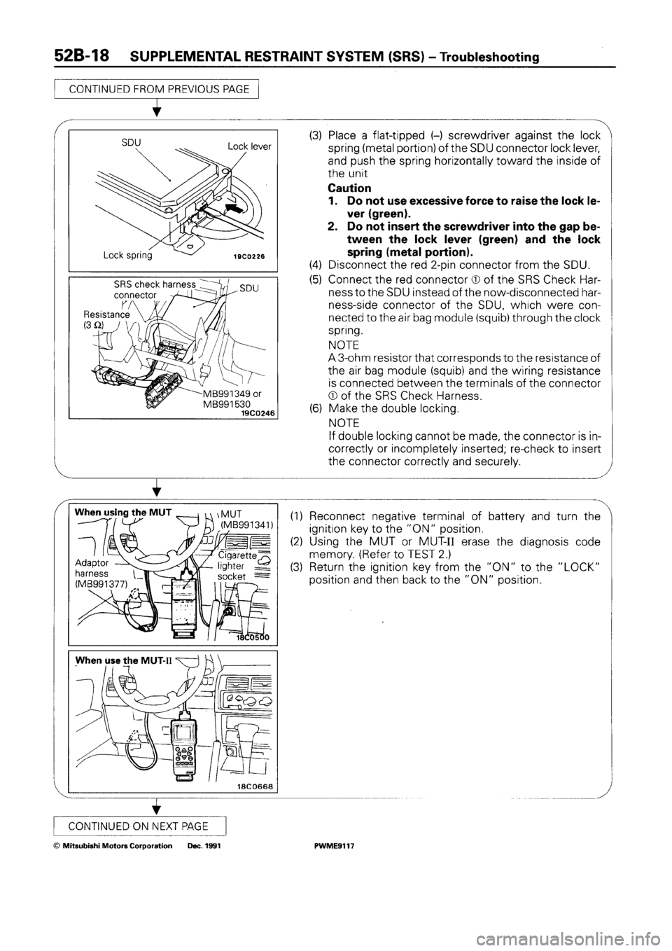 MITSUBISHI SPACE RUNNER 1992  Workshop Manual 