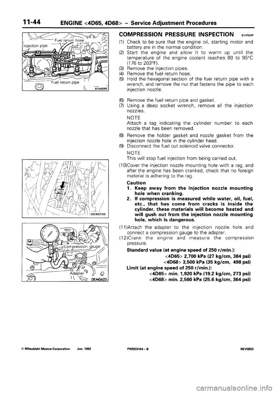 MITSUBISHI SPACE RUNNER 1992 Owners Manual 