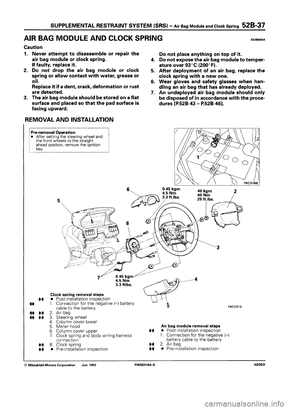 MITSUBISHI SPACE RUNNER 1992 Workshop Manual MITSUBISHI SPACE RUNNER 1992 Workshop Manual