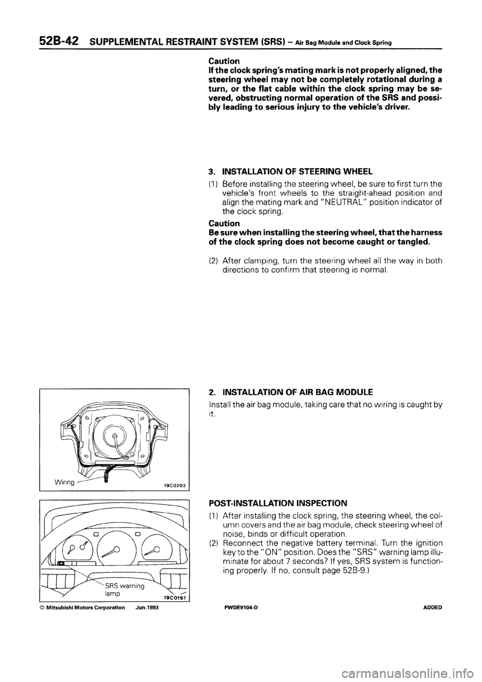 MITSUBISHI SPACE RUNNER 1992  Workshop Manual 