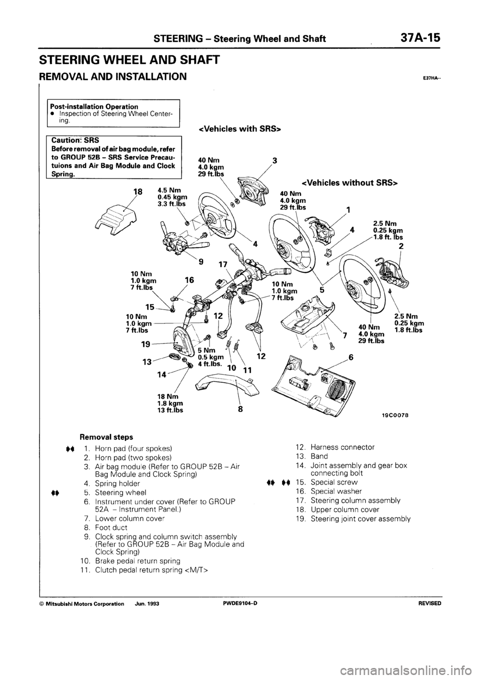 MITSUBISHI SPACE RUNNER 1992  Workshop Manual 
