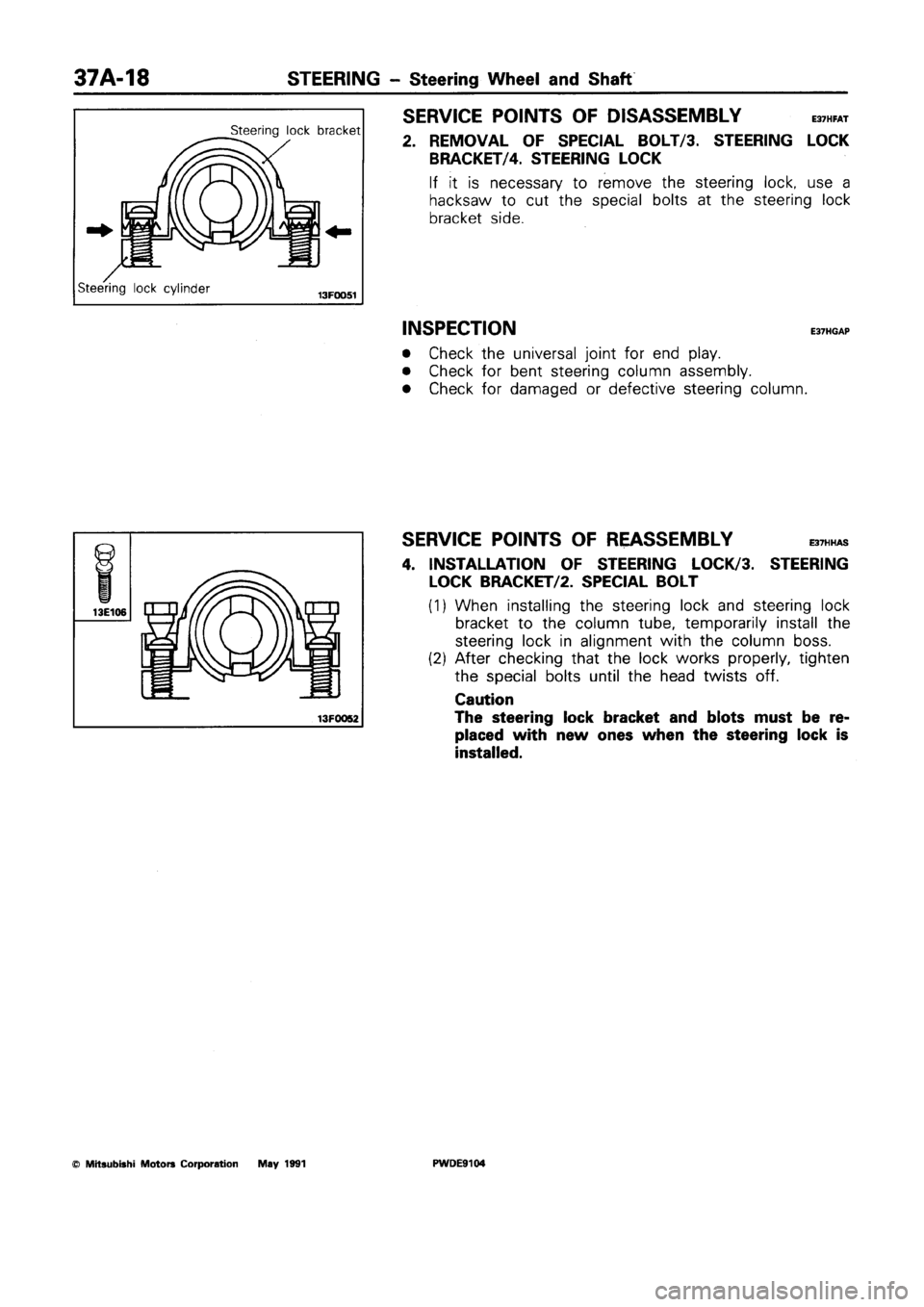 MITSUBISHI SPACE RUNNER 1992  Workshop Manual 