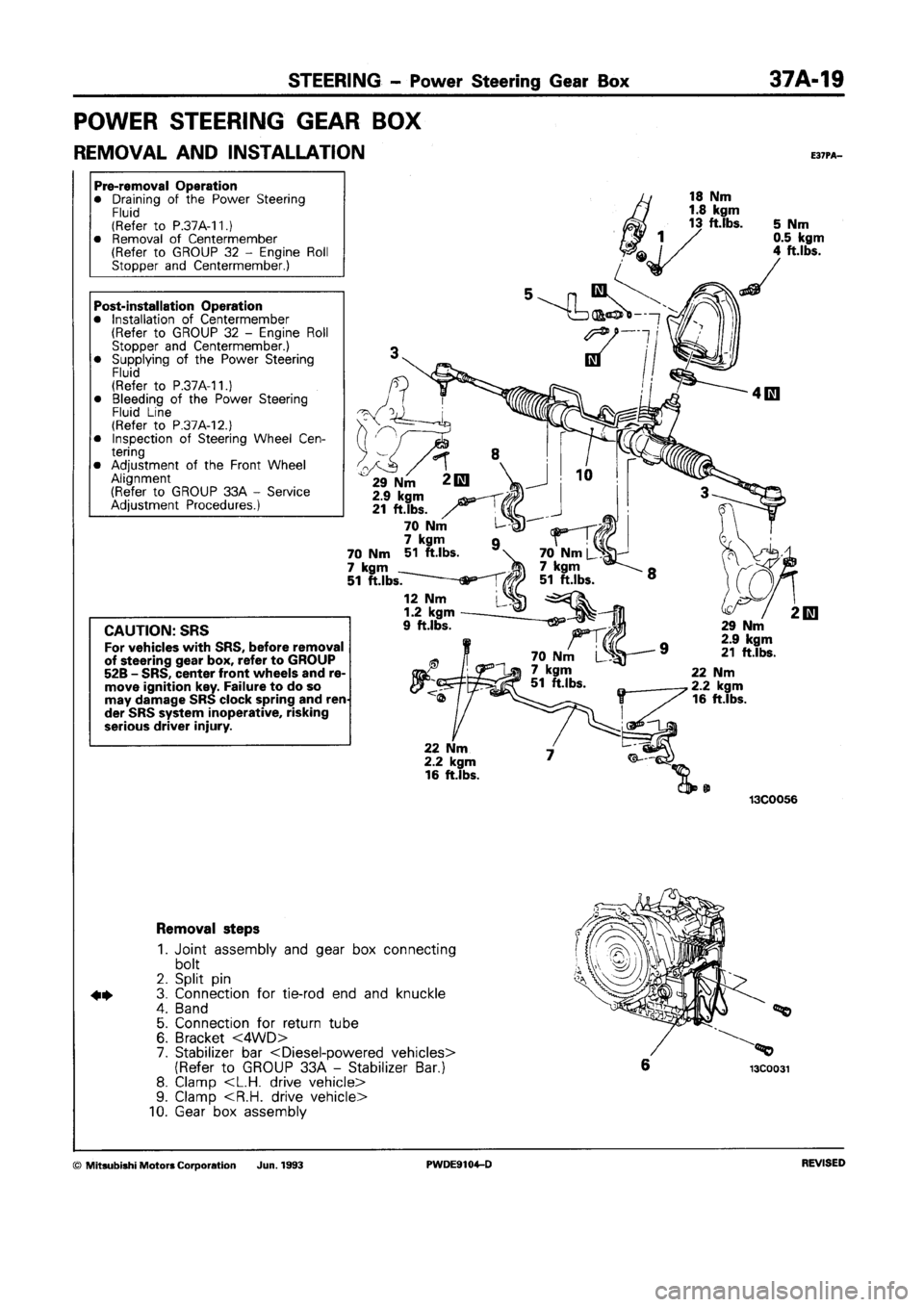MITSUBISHI SPACE RUNNER 1992  Workshop Manual 