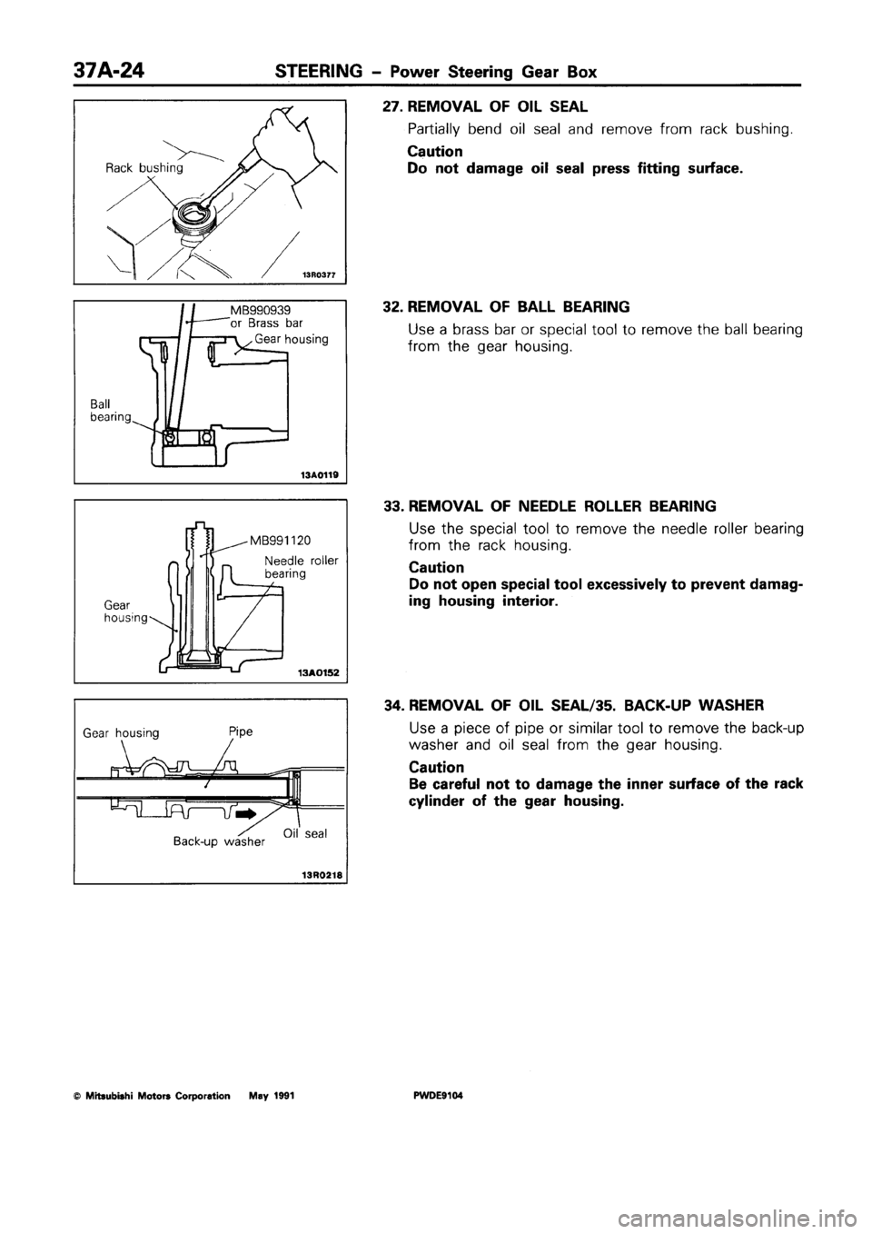MITSUBISHI SPACE RUNNER 1992  Workshop Manual 