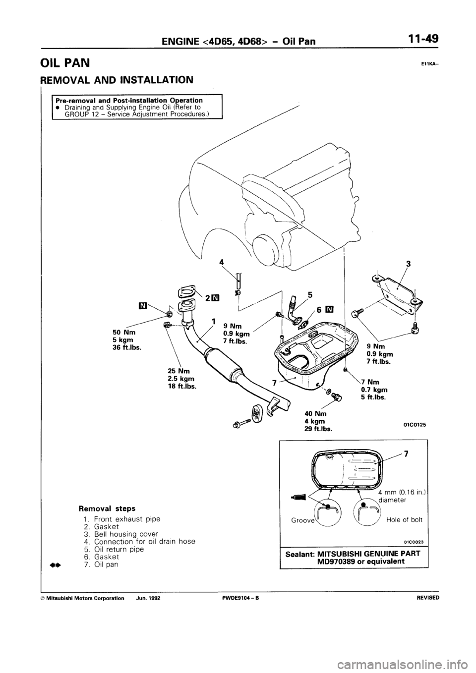 MITSUBISHI SPACE RUNNER 1992 Owners Manual 