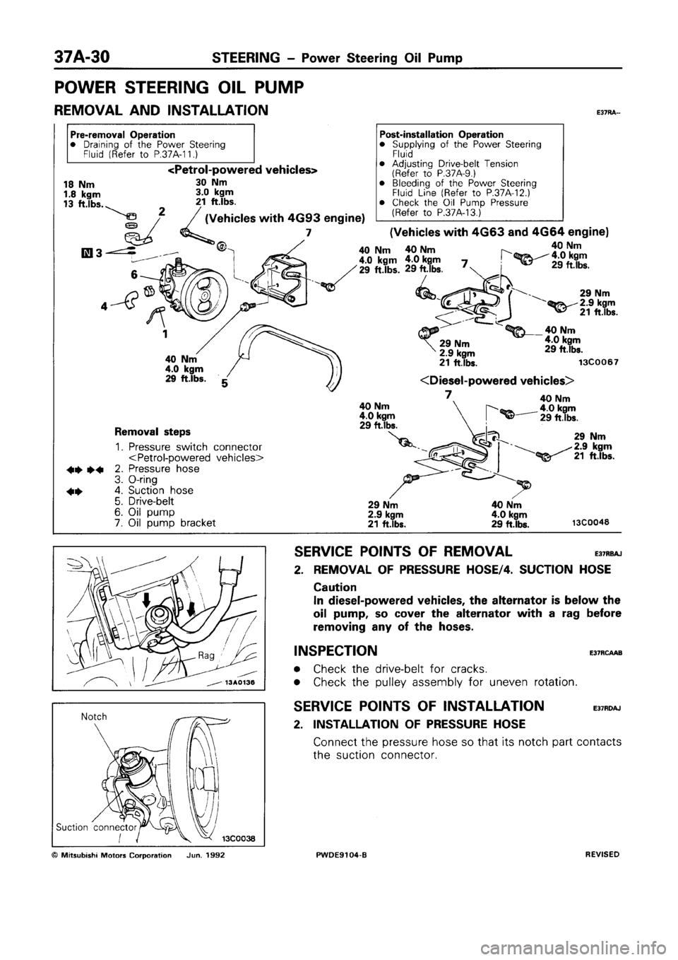MITSUBISHI SPACE RUNNER 1992 Workshop Manual MITSUBISHI SPACE RUNNER 1992 Workshop Manual