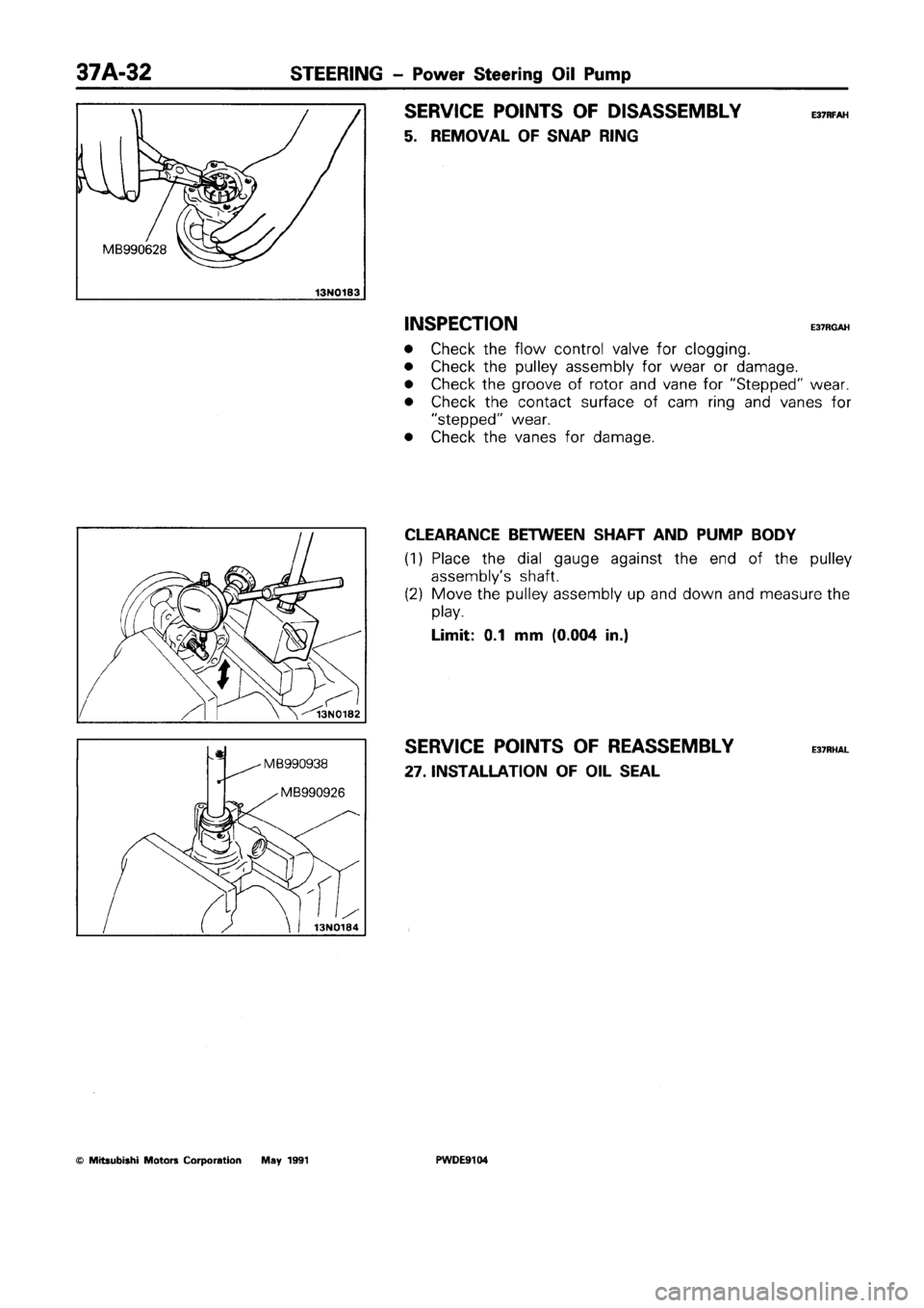 MITSUBISHI SPACE RUNNER 1992 Workshop Manual MITSUBISHI SPACE RUNNER 1992 Workshop Manual