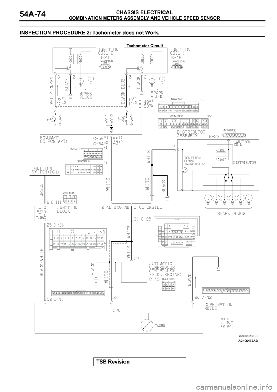 MITSUBISHI SPYDER 2003 Service Repair Manual AC106462
Tachometer Circuit
AB MITSUBISHI SPYDER 2003 Service Repair Manual AC106462
Tachometer Circuit
AB