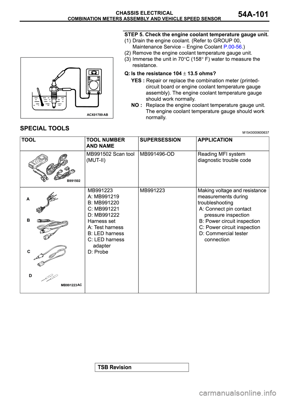 MITSUBISHI SPYDER 2003  Service Repair Manual ACX01789
AB
B991502
MB991223
A
B
C
D
AC 
