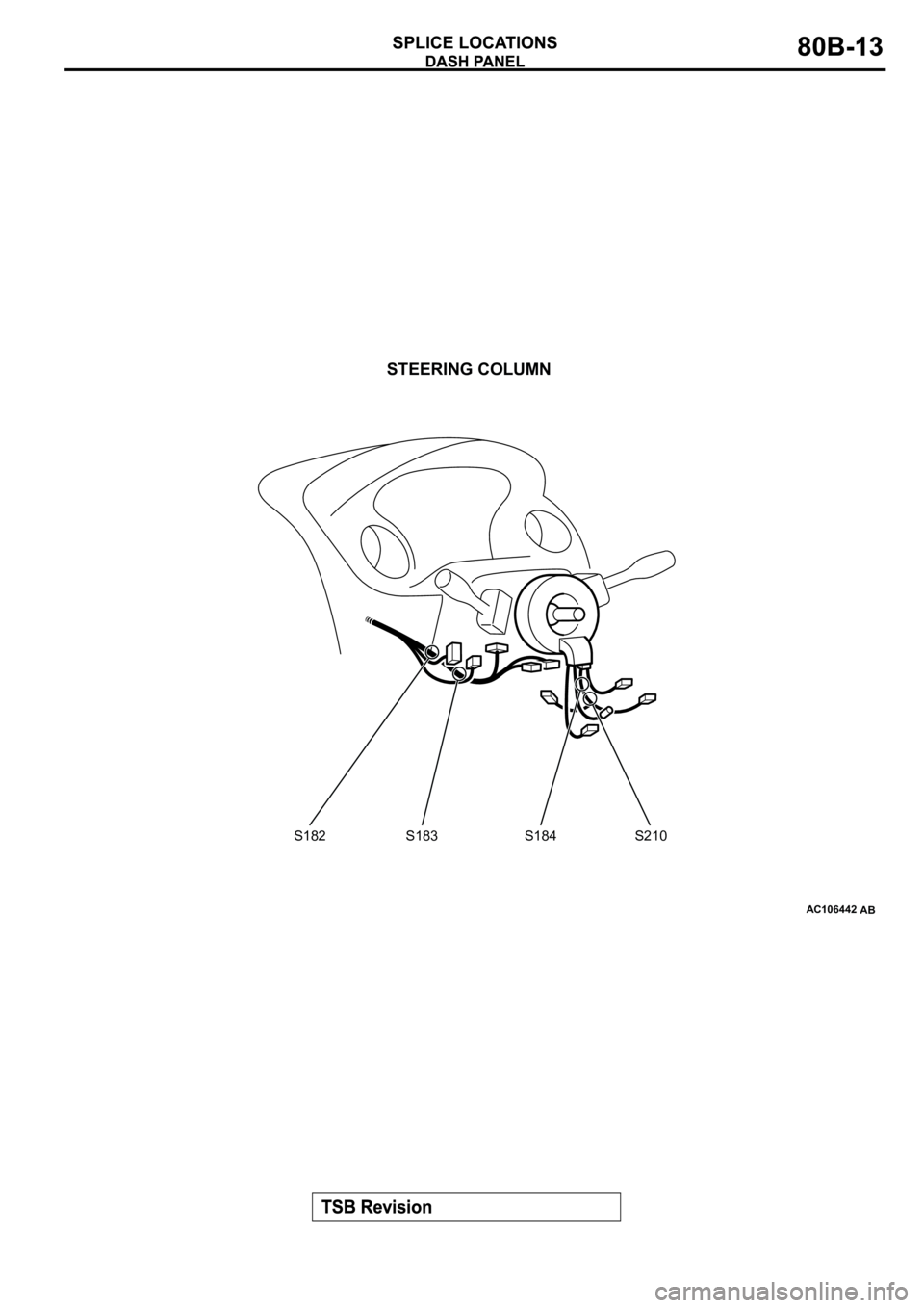 MITSUBISHI SPYDER 2003 Service Repair Manual AC106442
S182S183 S184 S210
AB
STEERING COLUMN MITSUBISHI SPYDER 2003 Service Repair Manual AC106442
S182S183 S184 S210
AB
STEERING COLUMN