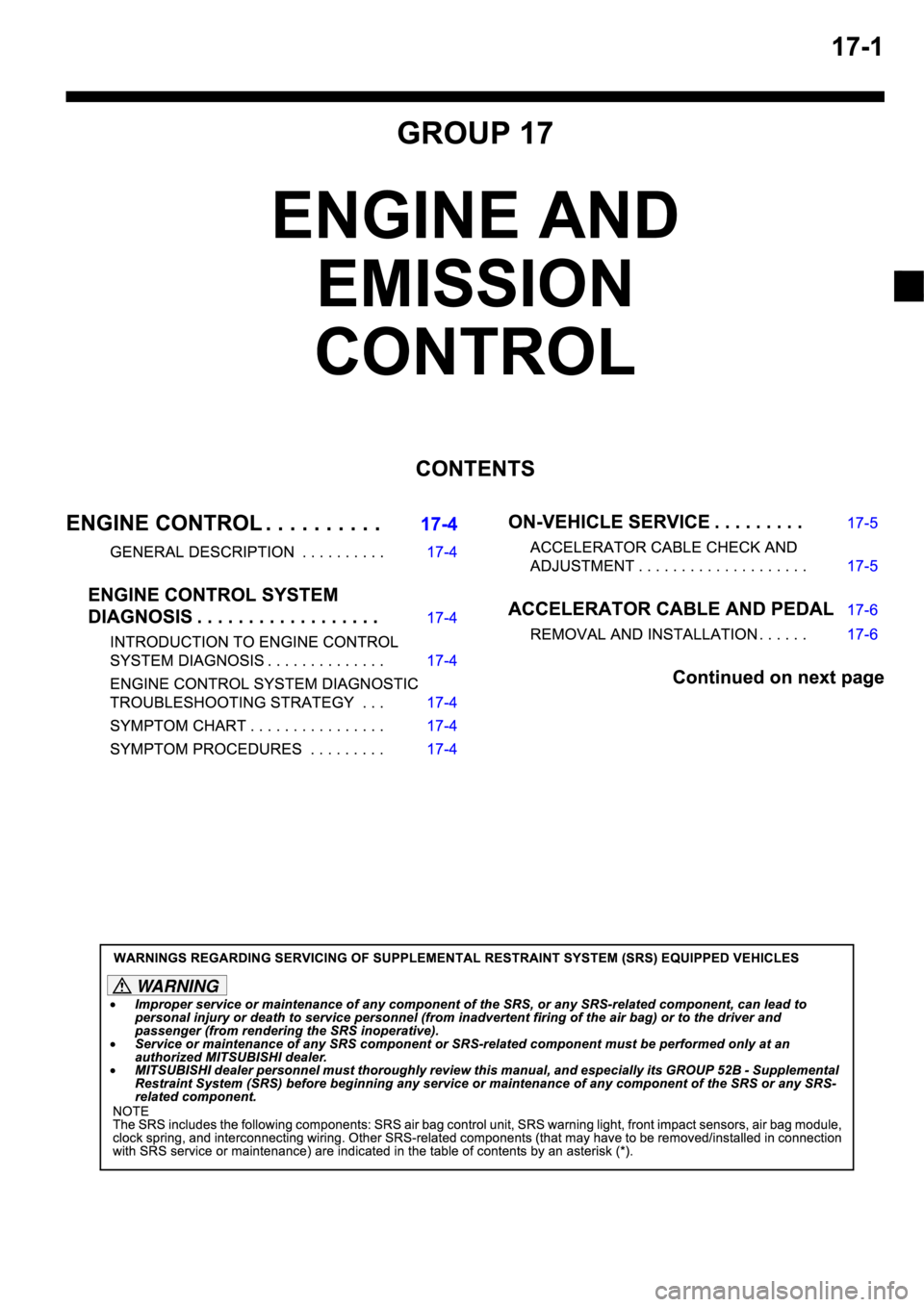 MITSUBISHI SPYDER 2003 Service Repair Manual WA R N I N G MITSUBISHI SPYDER 2003 Service Repair Manual WA R N I N G