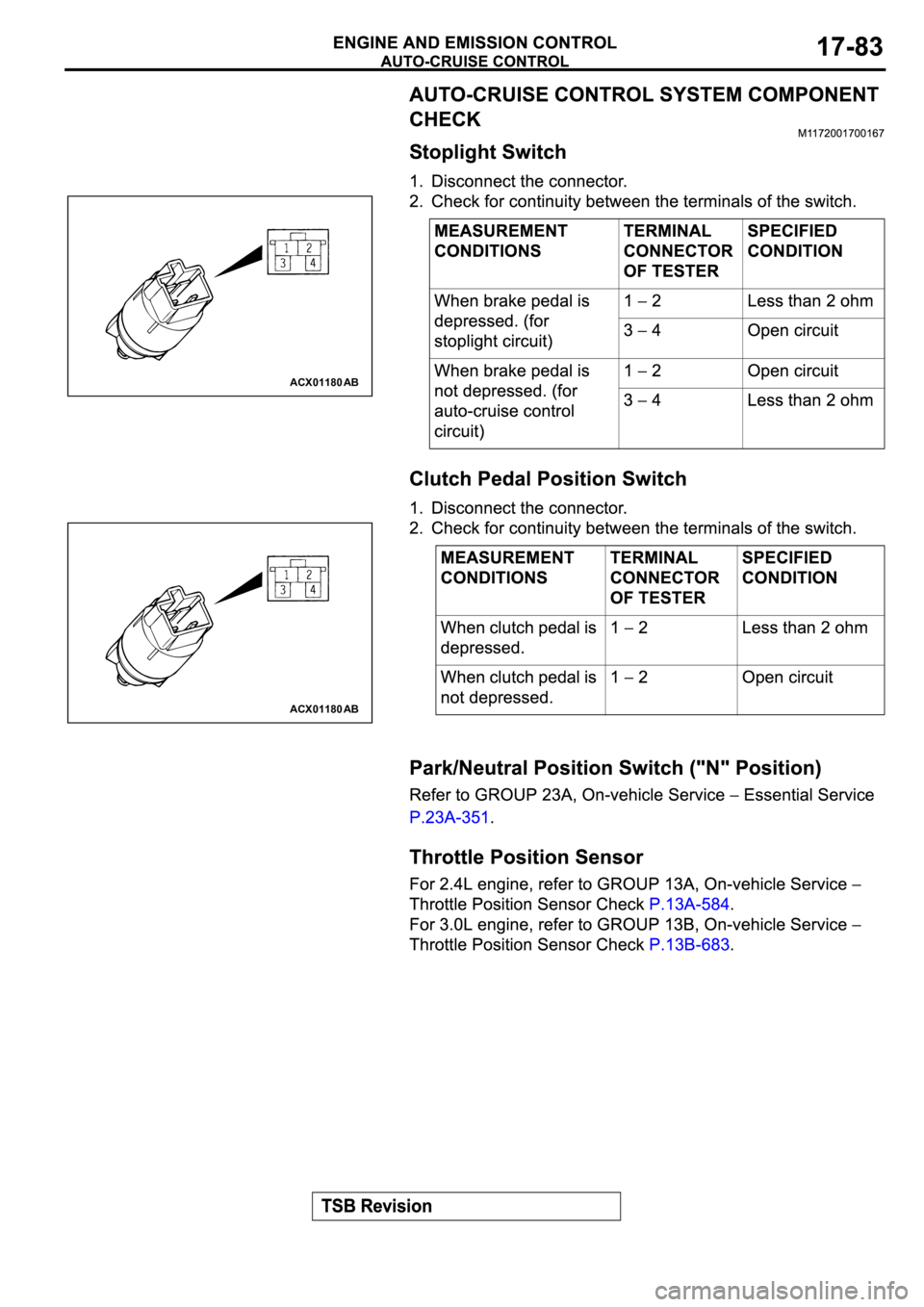 MITSUBISHI SPYDER 2003 Service Repair Manual ACX01180 AB
ACX01180 AB MITSUBISHI SPYDER 2003 Service Repair Manual ACX01180 AB
ACX01180 AB