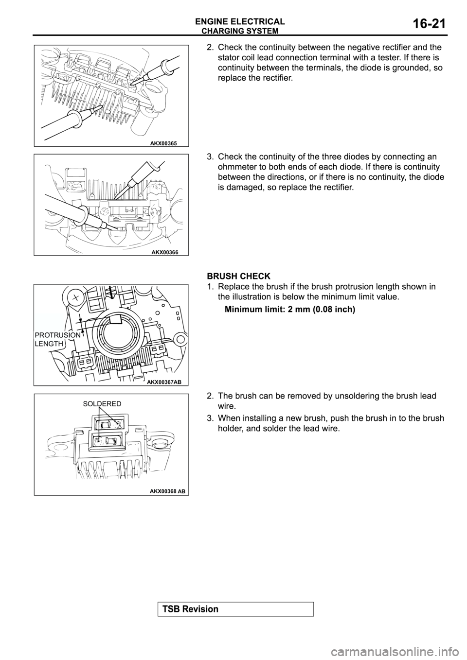 MITSUBISHI SPYDER 2003  Service Repair Manual AKX00365
AKX00366
AKX00367
AB
PROTRUSION
LENGTH
AKX00368
SOLDERED
AB 