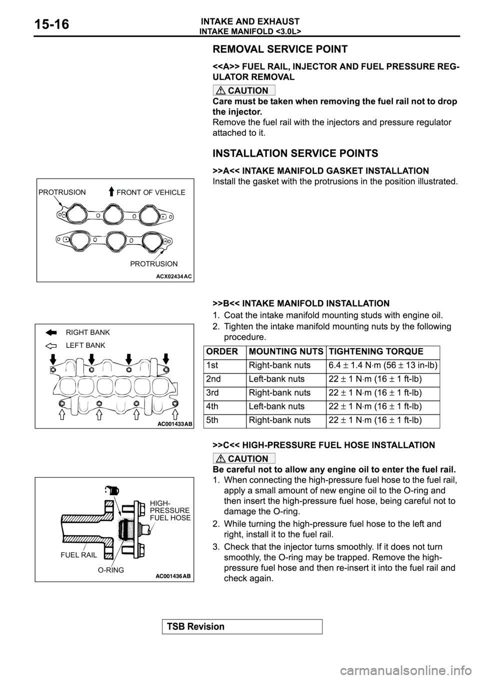 MITSUBISHI SPYDER 2003 Service Repair Manual CAUTION
CAUTION
ACX02434AC
PROTRUSION PROTRUSION
FRONT OF VEHICLE
RIGHT BANK
LEFT BANK
HIGH-
PRESSURE
FUEL HOSE
FUEL RAIL
O-RING MITSUBISHI SPYDER 2003 Service Repair Manual CAUTION
CAUTION
ACX02434AC
PROTRUSION PROTRUSION
FRONT OF VEHICLE
RIGHT BANK
LEFT BANK
HIGH-
PRESSURE
FUEL HOSE
FUEL RAIL
O-RING