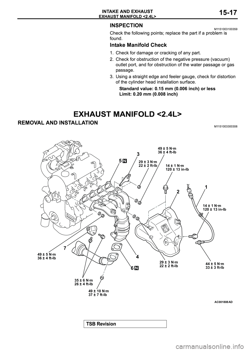 MITSUBISHI SPYDER 2003 Service Repair Manual AC001808
44 ± 5 Nꞏm
33 ± 3 ft-lb29 ± 3 Nꞏm
22 ± 2 ft-lb 49 ± 5 Nꞏm
36 ± 4 ft-lb
49 ± 5 Nꞏm
36 ± 4 ft-lb29 ± 3 Nꞏm
22 ± 2 ft-lb
14 ± 1 Nꞏm
120 ± 13 in-lb
14 ± 1 Nꞏm
120 ± 13 MITSUBISHI SPYDER 2003 Service Repair Manual AC001808
44 ± 5 Nꞏm
33 ± 3 ft-lb29 ± 3 Nꞏm
22 ± 2 ft-lb 49 ± 5 Nꞏm
36 ± 4 ft-lb
49 ± 5 Nꞏm
36 ± 4 ft-lb29 ± 3 Nꞏm
22 ± 2 ft-lb
14 ± 1 Nꞏm
120 ± 13 in-lb
14 ± 1 Nꞏm
120 ± 13
