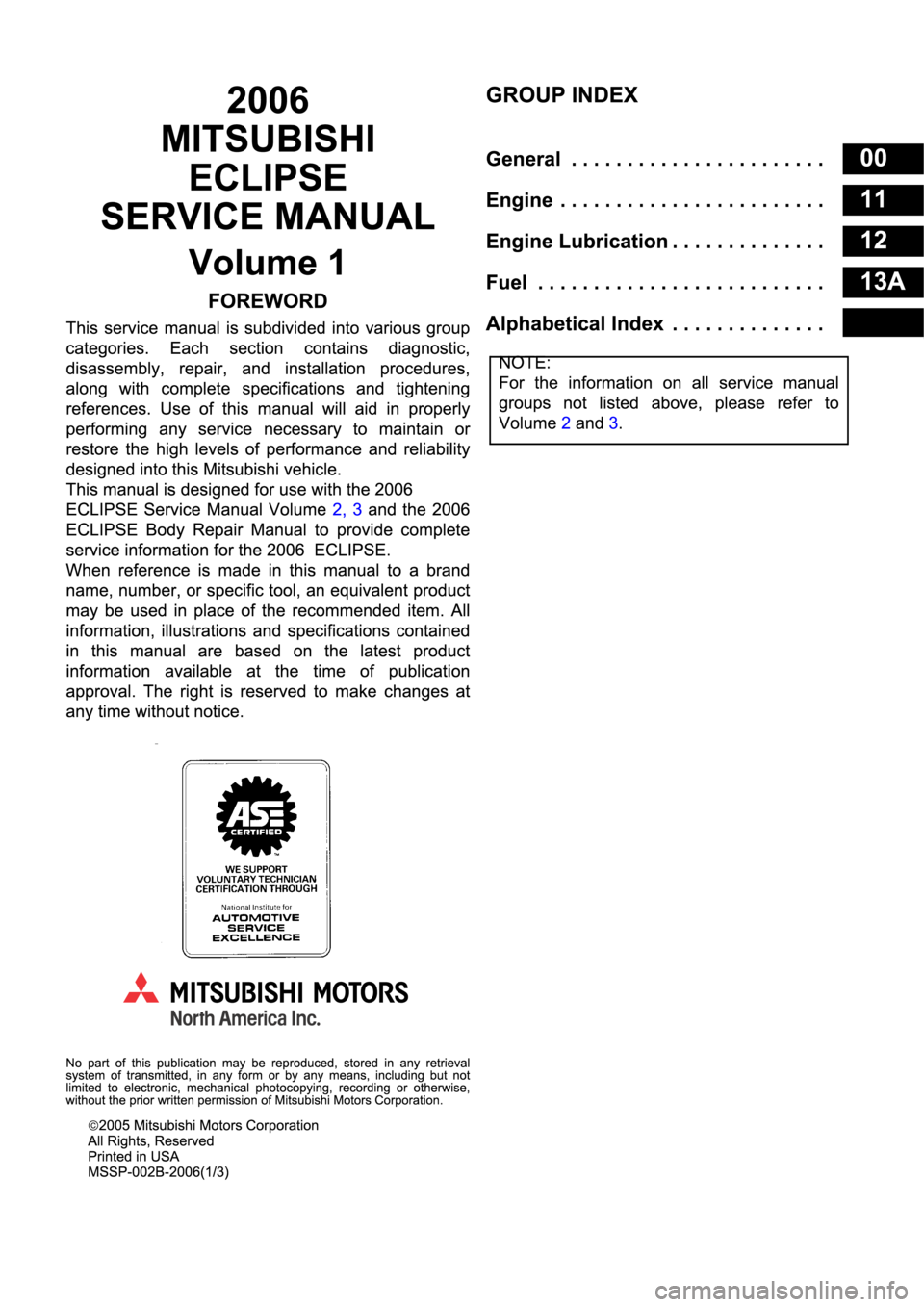 MITSUBISHI SPYDER 2006 Service Repair Manual MITSUBISHI SPYDER 2006 Service Repair Manual