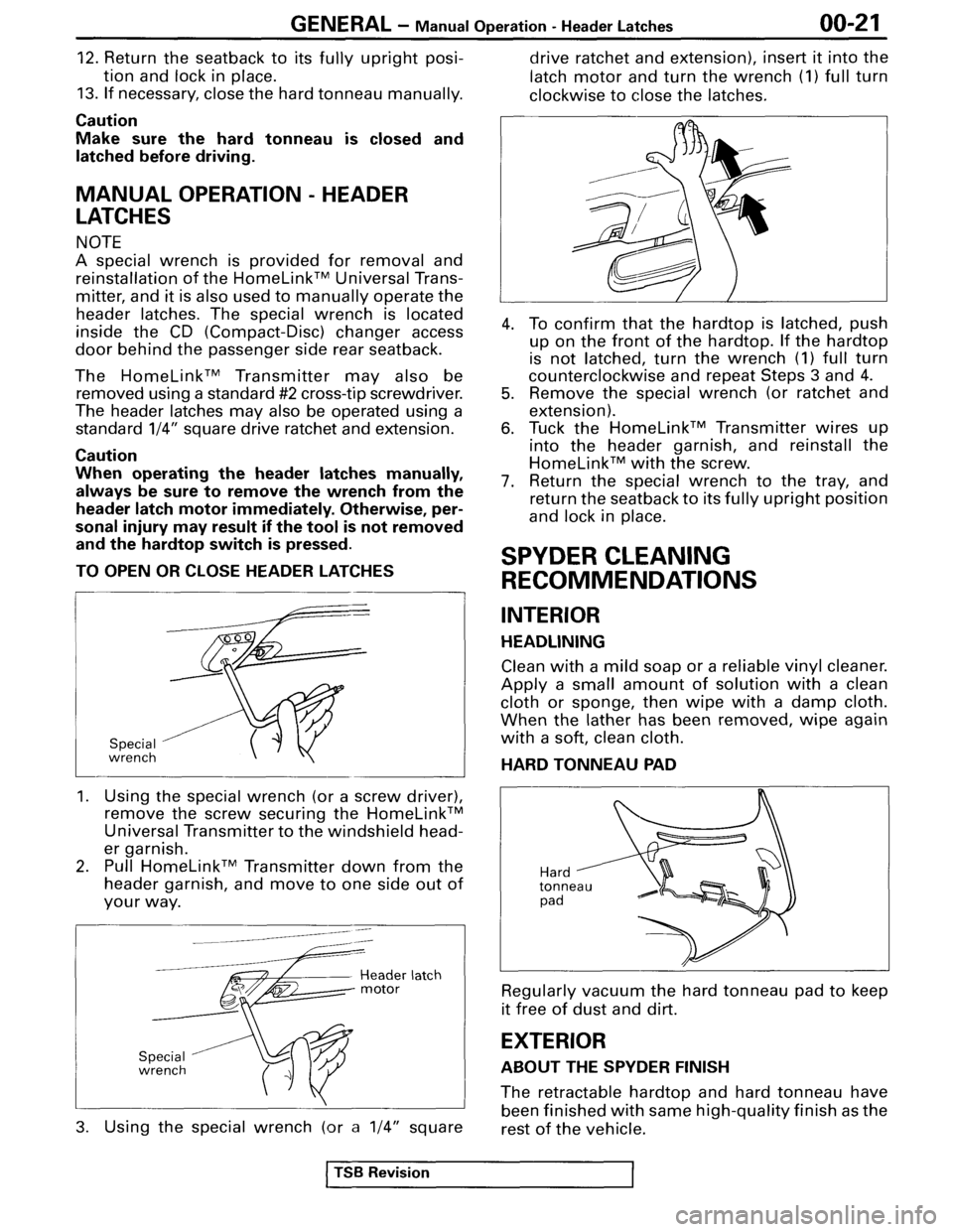 MITSUBISHI SPYDER 1995 Supplement Owners Manual MITSUBISHI SPYDER 1995 Supplement Owners Manual