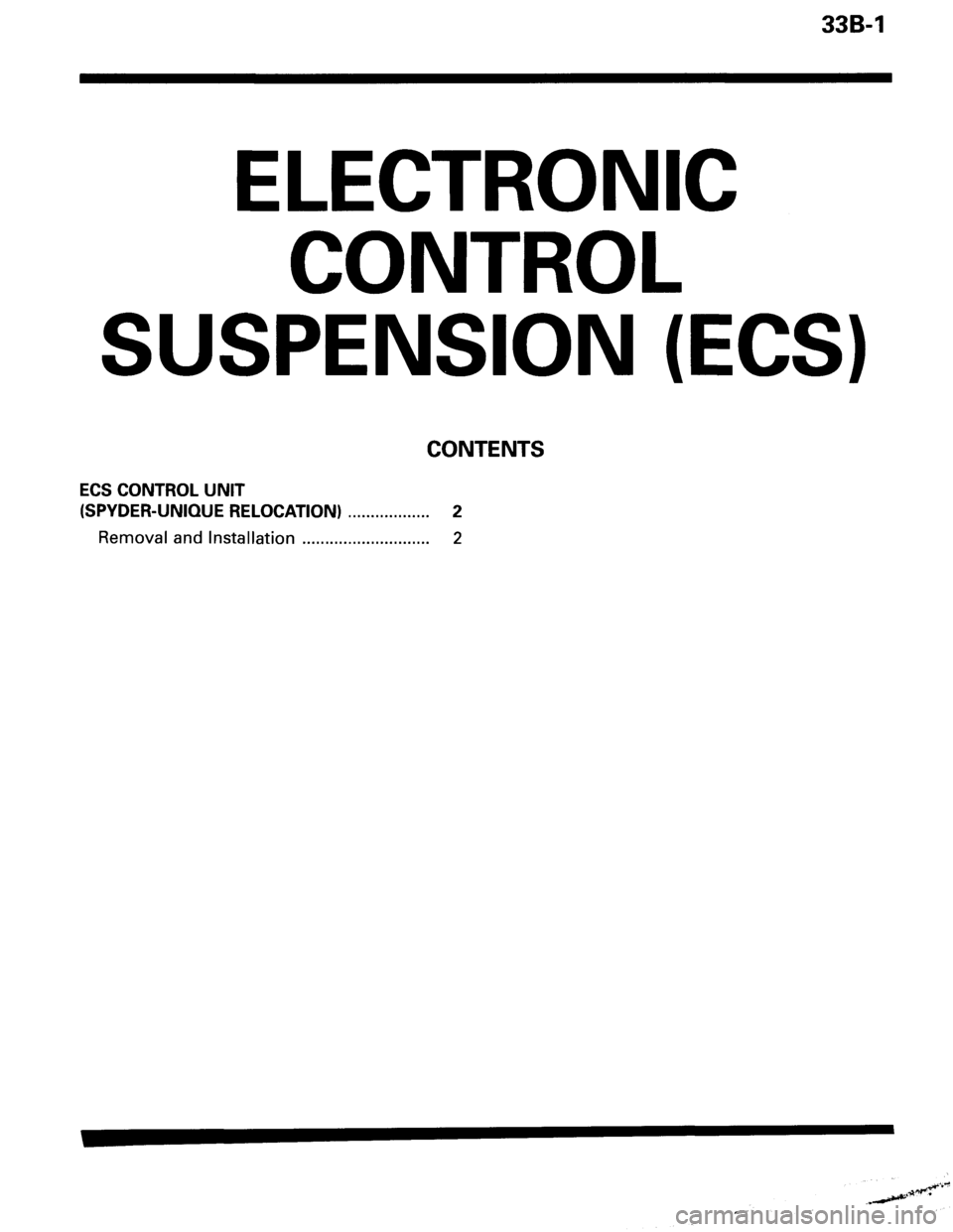 MITSUBISHI SPYDER 1995 Supplement Owners Guide MITSUBISHI SPYDER 1995 Supplement Owners Guide