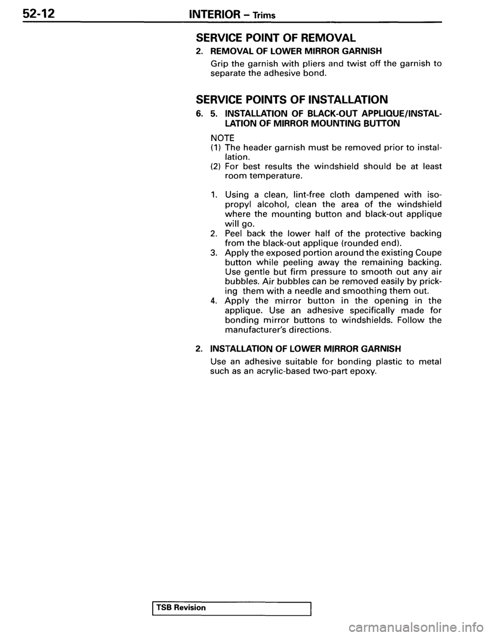 MITSUBISHI SPYDER 1995  Service Manual Supplement 