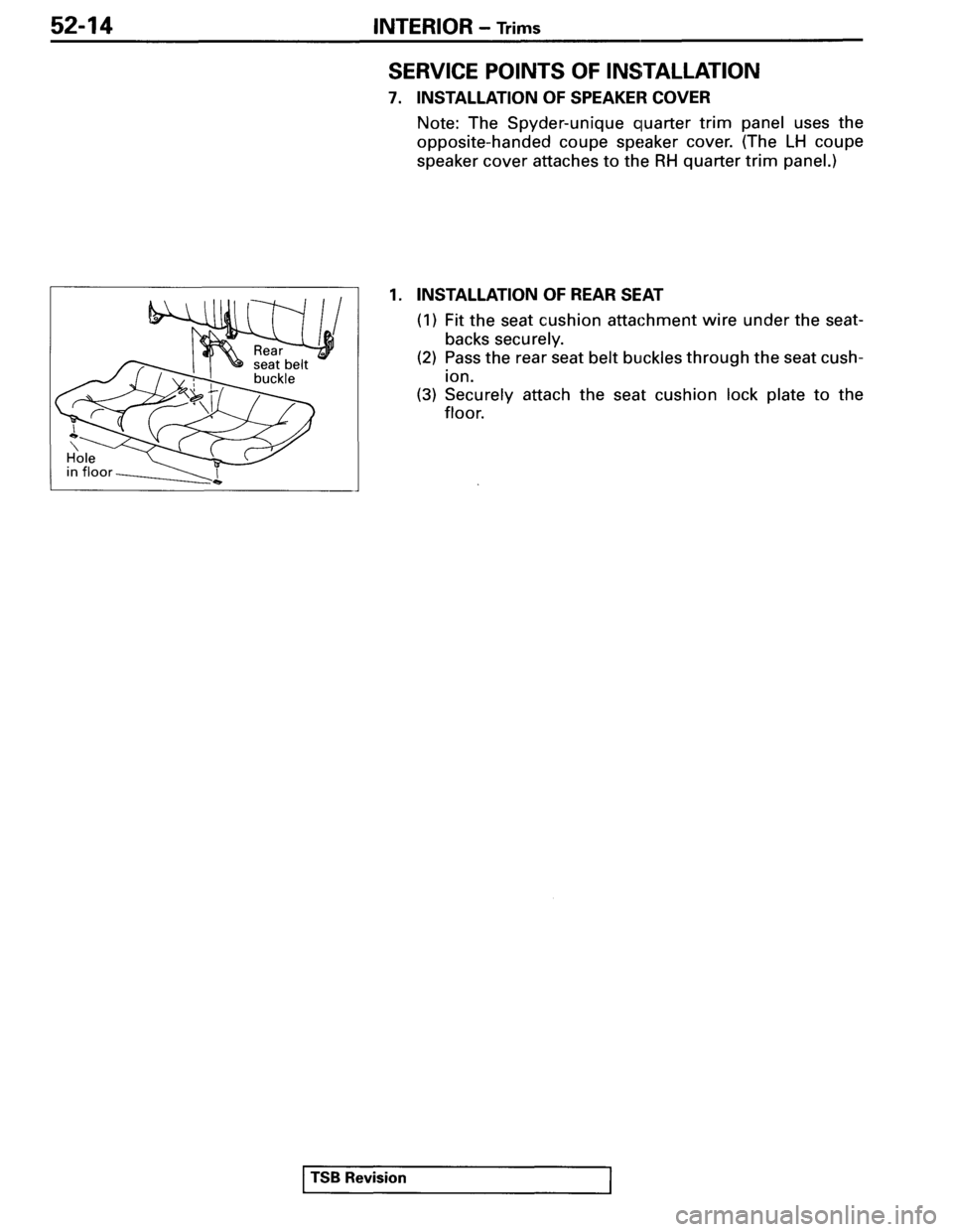 MITSUBISHI SPYDER 1995  Service Manual Supplement 