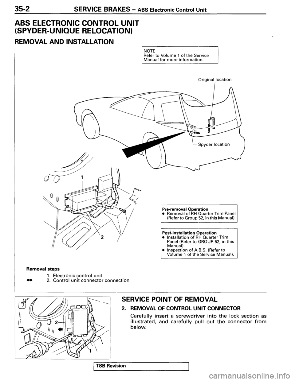 MITSUBISHI SPYDER 1995 Supplement Owners Guide MITSUBISHI SPYDER 1995 Supplement Owners Guide
