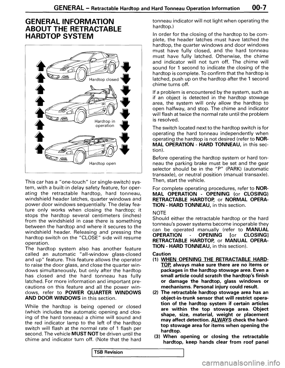 MITSUBISHI SPYDER 1995  Service Manual Supplement 