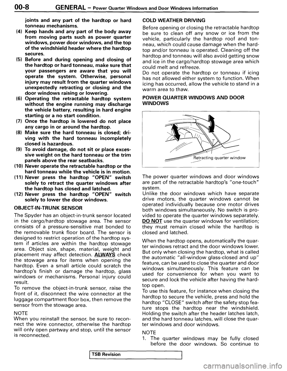 MITSUBISHI SPYDER 1995  Service Manual Supplement 