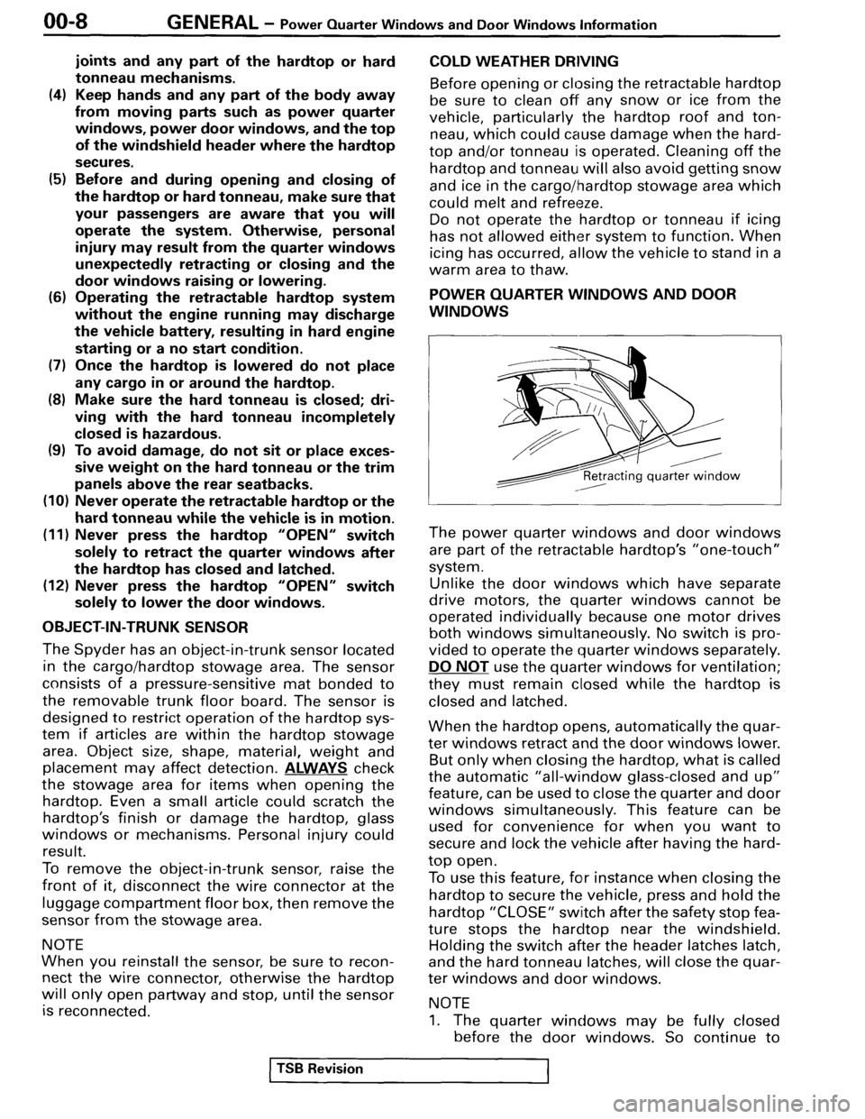 MITSUBISHI SPYDER 1995 Service Manual Supplement MITSUBISHI SPYDER 1995 Service Manual Supplement