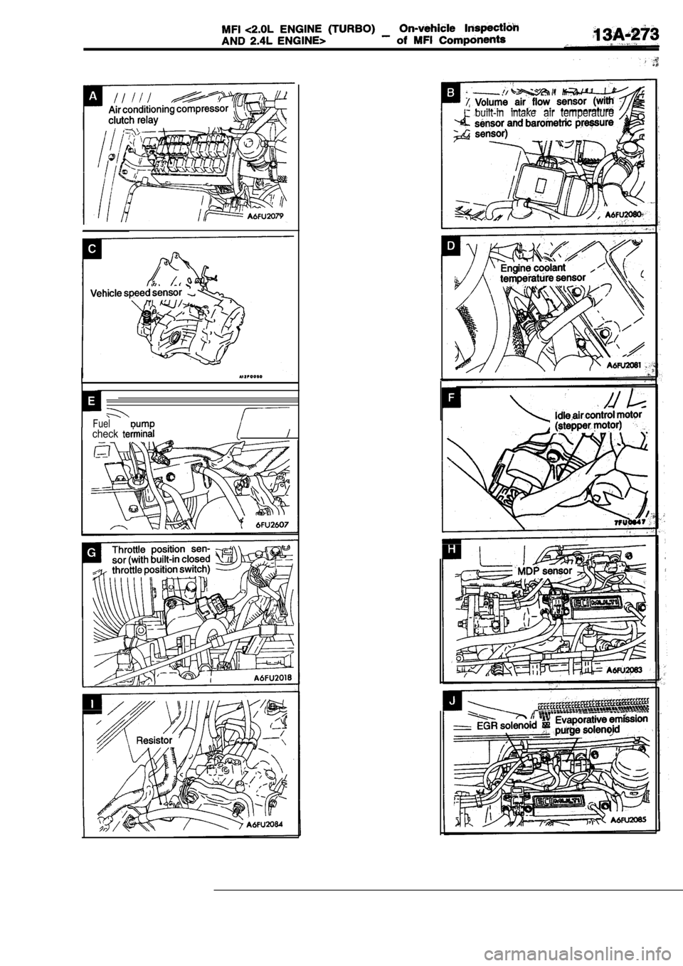 MITSUBISHI SPYDER 1990  Service Repair Manual Fuelcheck
built-in intakeair  temperature                     