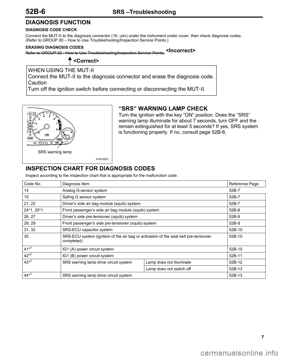 MITSUBISHI TRITON 1997  Workshop Manual 1
4 Analo g G -s e nso r s ys te m 52B -7 1
5 Safin g G  s e nso r s ys te m 52B -7 2
1,  2 2 Driv e r’s  s id e a ir  b ag m odu le  ( s q u ib ) s ys te m 52B -7 2
4*1 ,  2 5 *1 Fro nt  p a ss e n