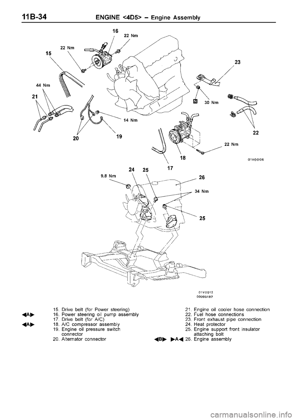 MITSUBISHI TRITON 1997  Workshop Manual 3
4  N m 2
2  N m 9
.8  N m
25
2
6
2
5
2
4 1
7 1
8 2
2
2
3
1
6
1 5 3
0  N m 1
4  N m
1 9
2 0 