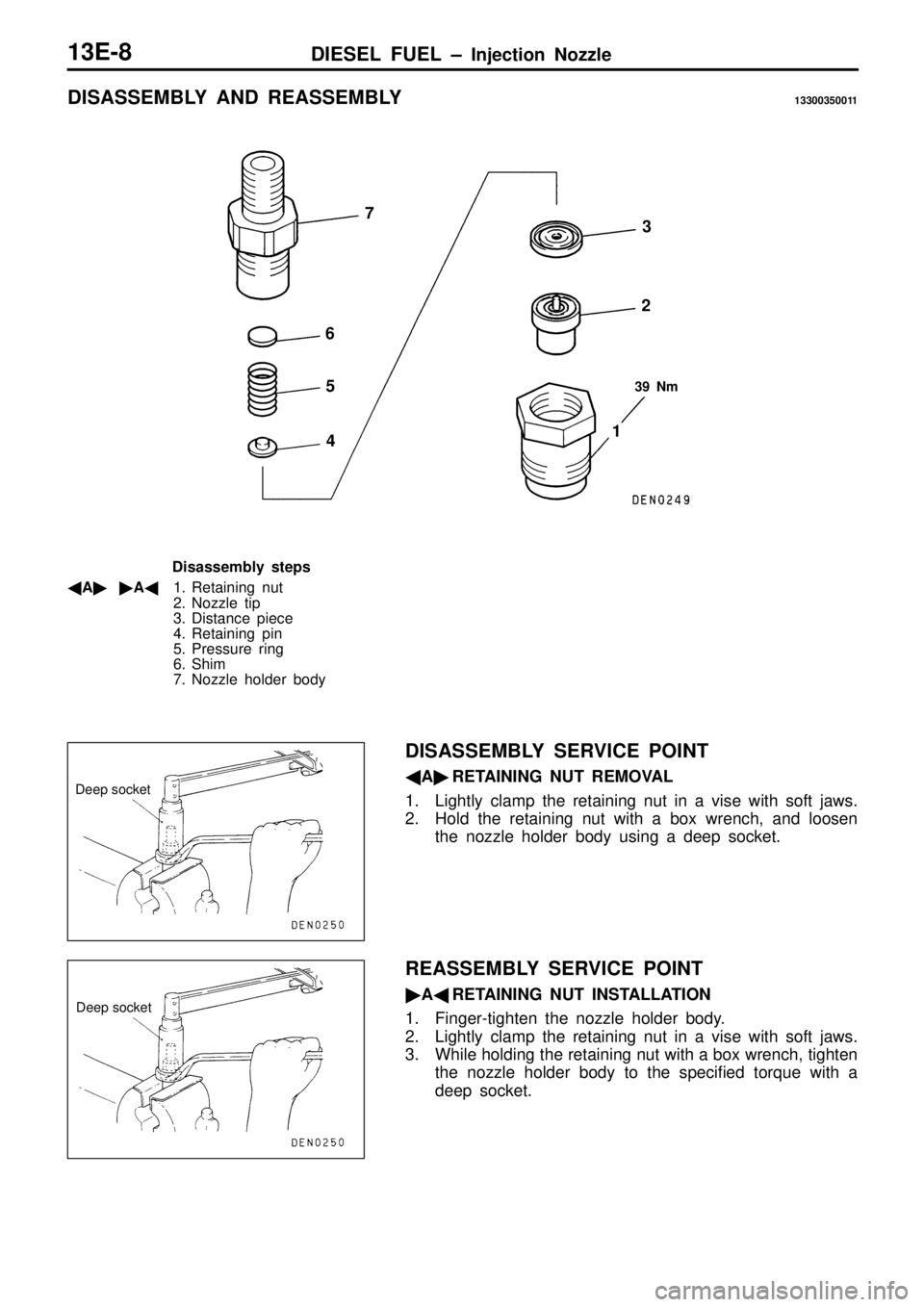 MITSUBISHI TRITON 1997 Workshop Manual D
eep s o cke t MITSUBISHI TRITON 1997 Workshop Manual D
eep s o cke t