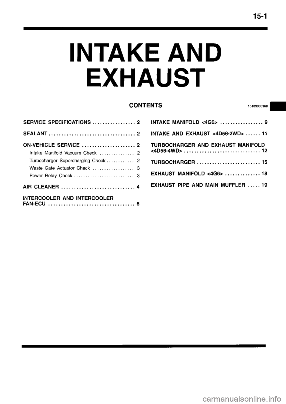 MITSUBISHI TRITON 1997  Workshop Manual 