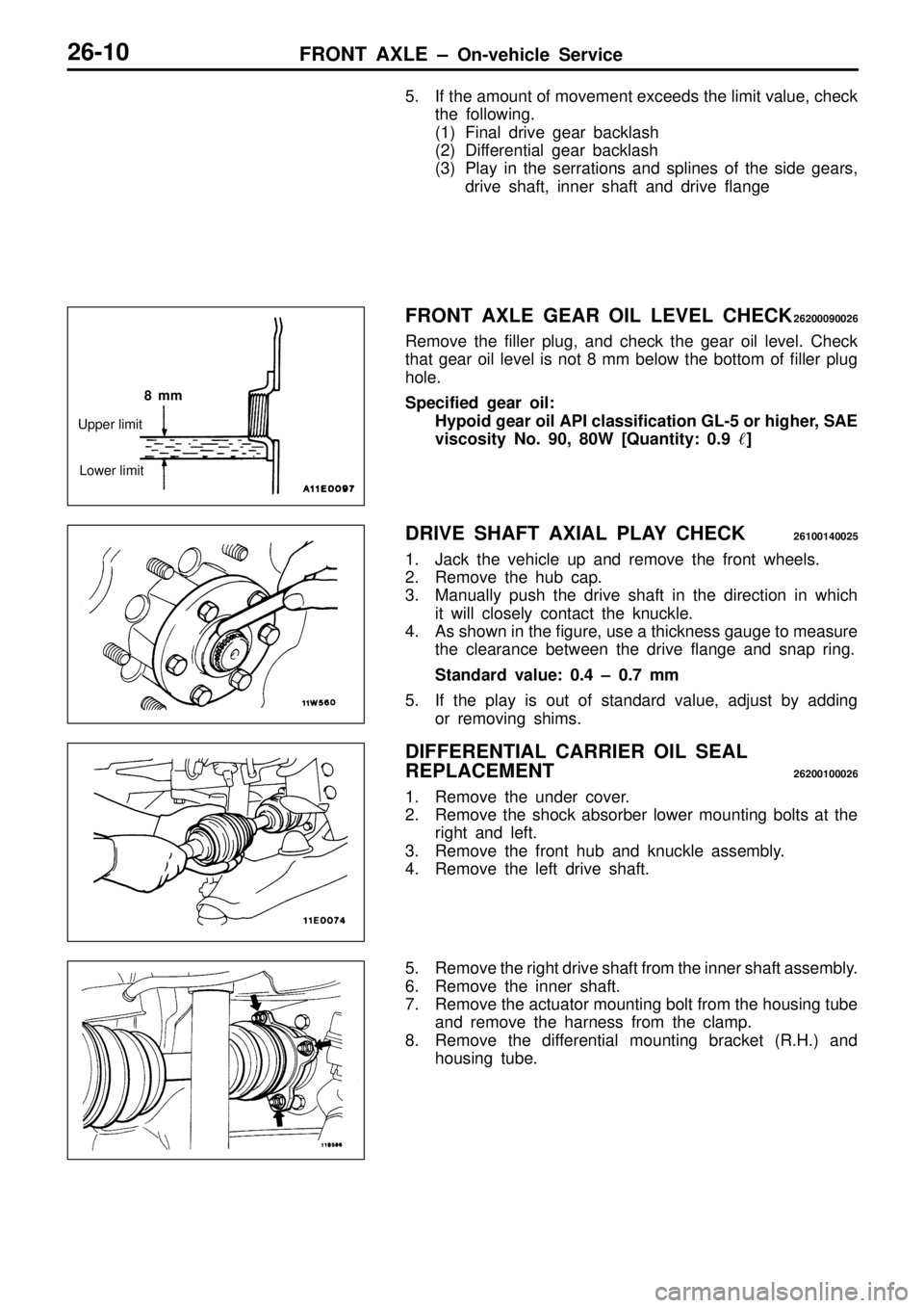 MITSUBISHI TRITON 1997  Workshop Manual L
ow er lim it     