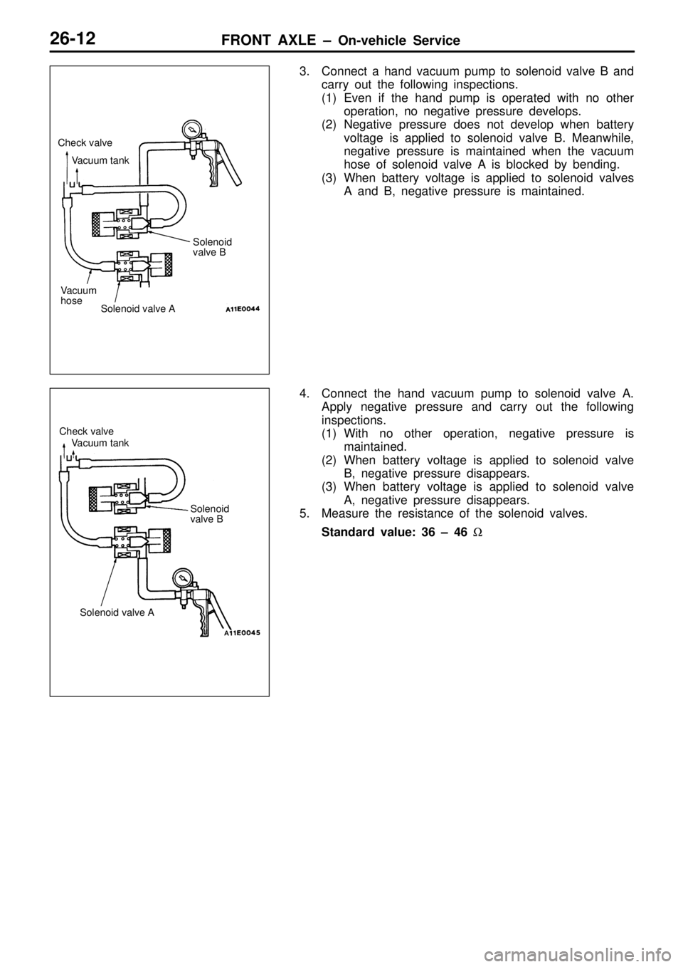 MITSUBISHI TRITON 1997  Workshop Manual V
acu um  ta nk S
ole noid
v a lv e  B
V acu um
h ose S
ole noid  v a lv e  A C
heck  v a lv e
V acu um  ta nk S
ole noid
v a lv e  B S
ole noid  v a lv e  A   