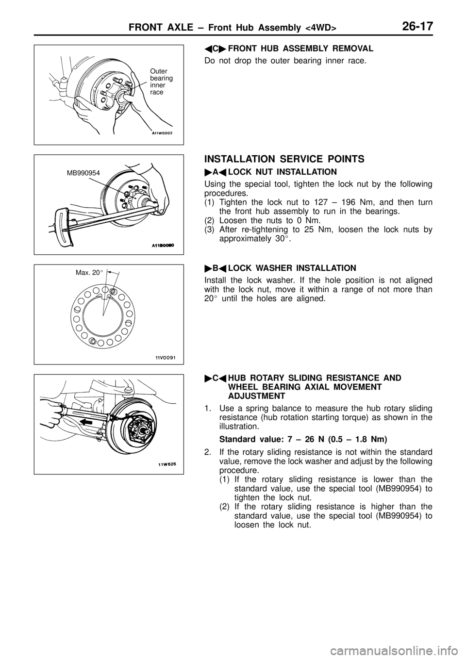 MITSUBISHI TRITON 1997  Workshop Manual M
B990954 M
ax.  2 0     