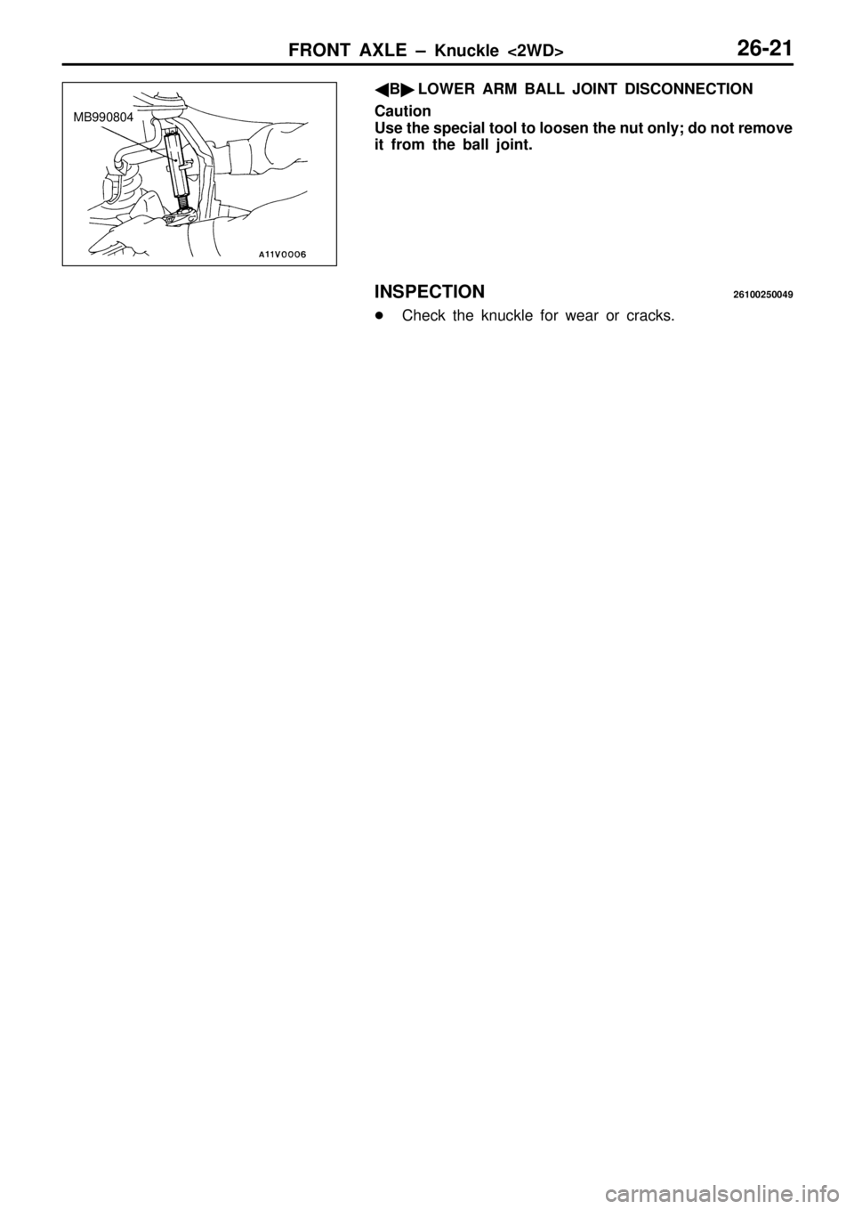 MITSUBISHI TRITON 1997  Workshop Manual 