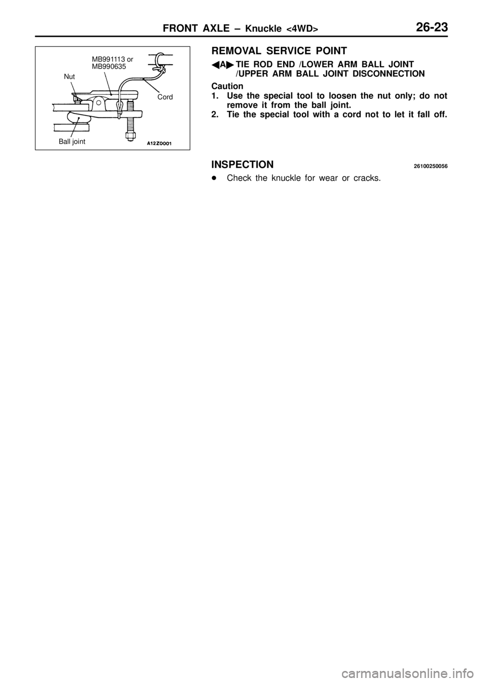 MITSUBISHI TRITON 1997  Workshop Manual C
ord B
all  jo in t M
B9911 1 3 o r
M B990635  