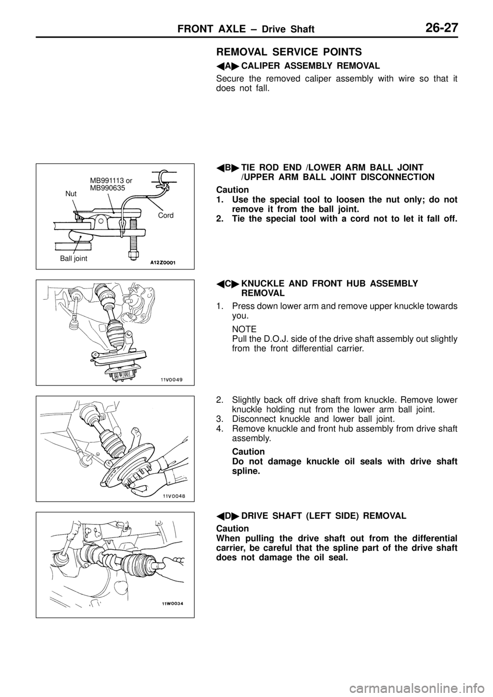 MITSUBISHI TRITON 1997  Workshop Manual C
ord B
all  jo in t M
B9911 1 3 o r
M B990635     