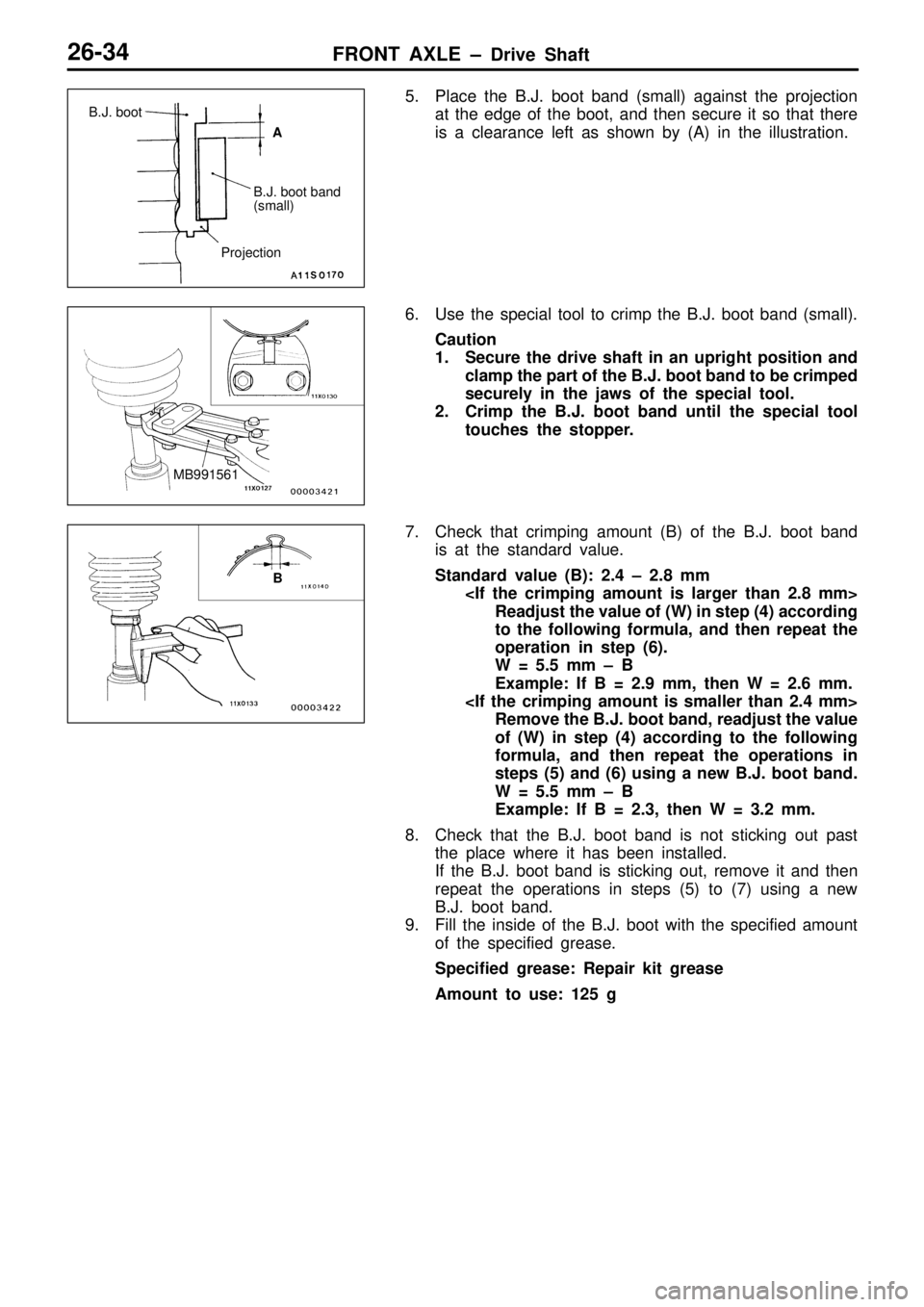 MITSUBISHI TRITON 1997  Workshop Manual B
.J .  b oot  b and
( s m all) P
ro je ctio n M
B991561    