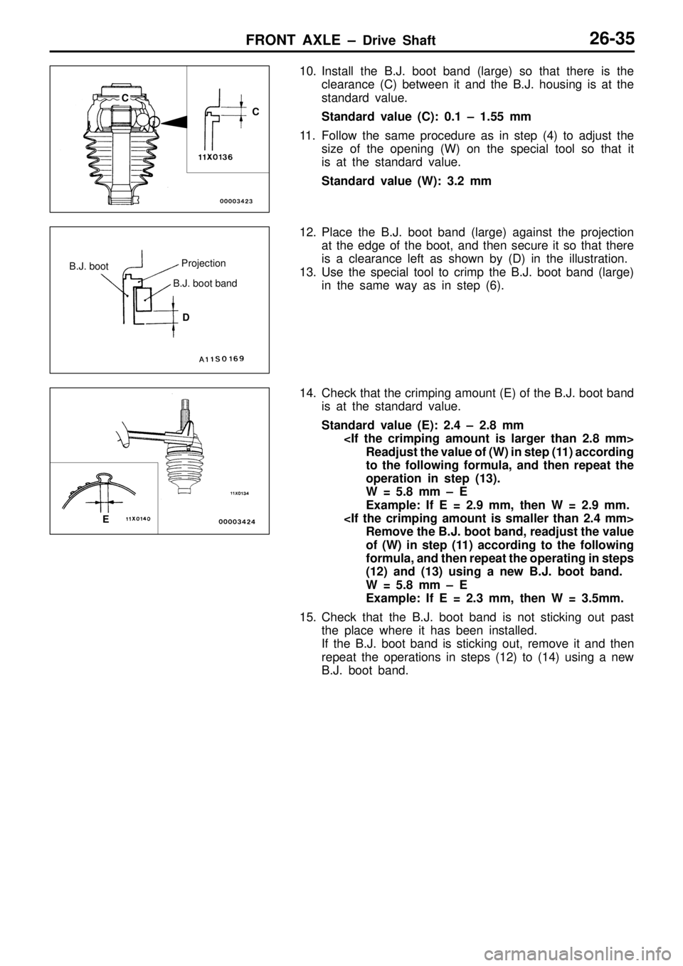 MITSUBISHI TRITON 1997  Workshop Manual C
P
ro je ctio n B
.J .  b oot  b and
D E    