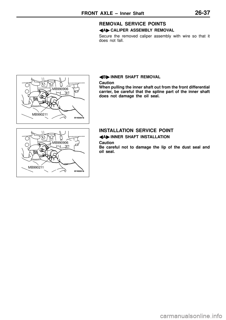 MITSUBISHI TRITON 1997  Workshop Manual M
B990211 M
B990906 M
B990211   