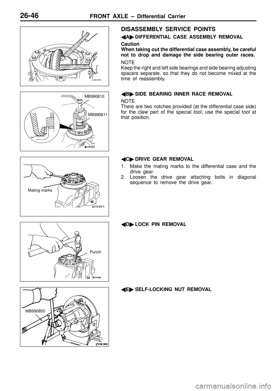 MITSUBISHI TRITON 1997  Workshop Manual M
atin g m ark s P
unch M
B990850      