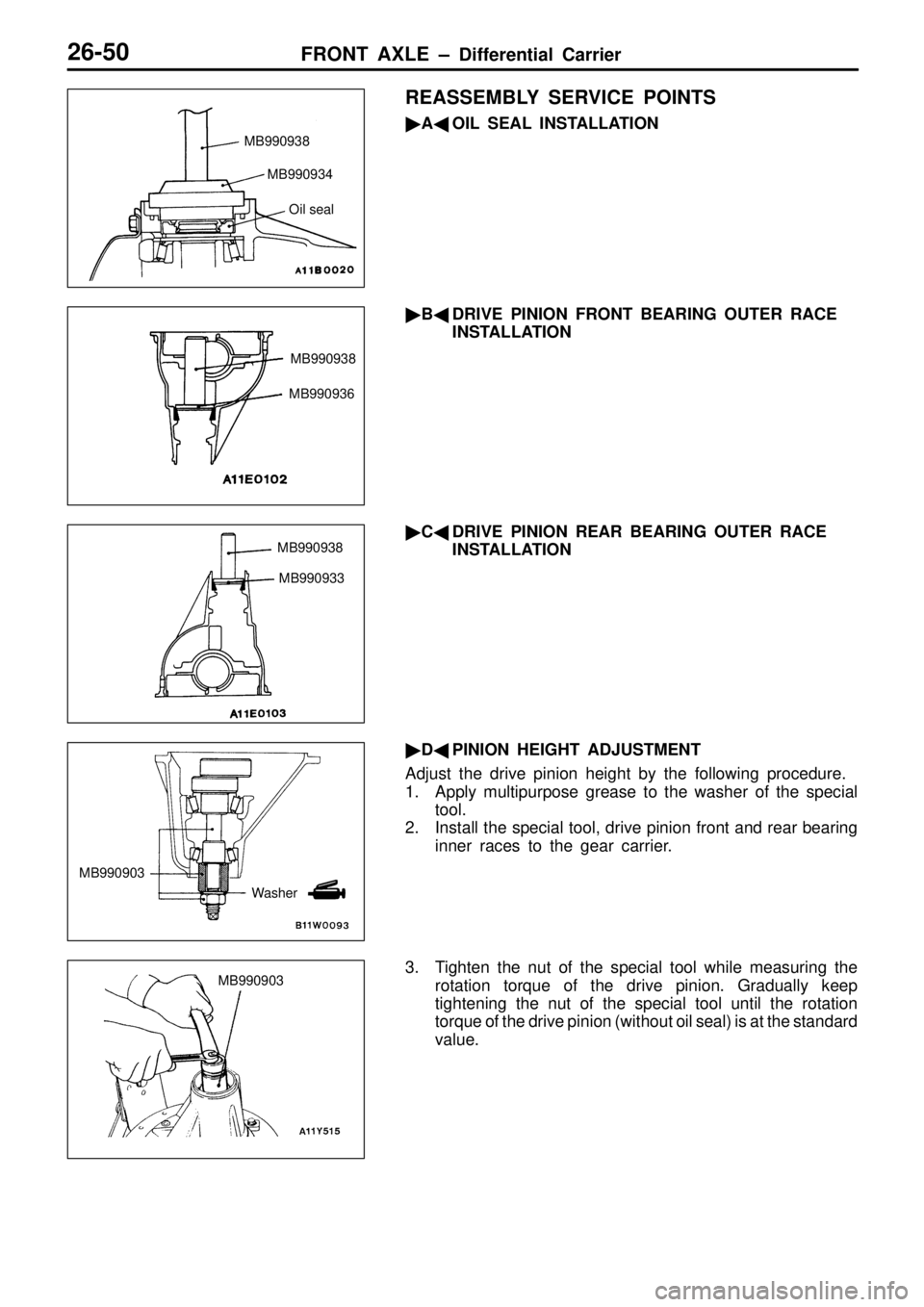 MITSUBISHI TRITON 1997  Workshop Manual M
B990934 O
il  s e al M
B990938
M B990936 M
B990938 M
B990933 M
B990903
Wash er M
B990903      