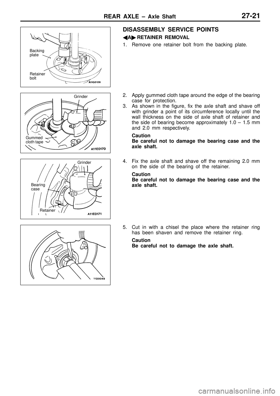 MITSUBISHI TRITON 1997  Workshop Manual G
rin der G
um med
c lo th  ta pe B
earin g
c a se R
eta in er G
rin der     