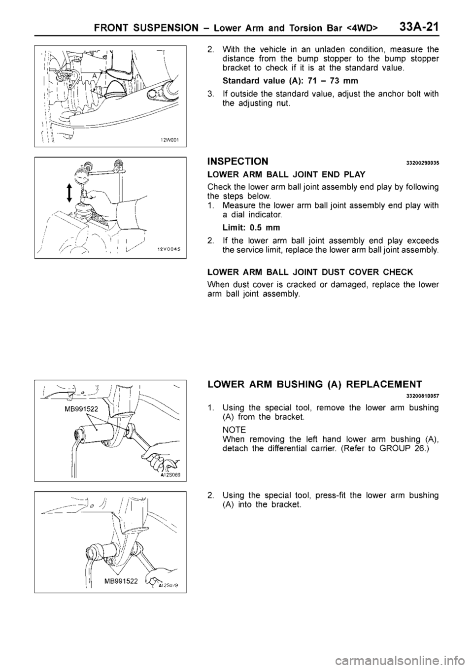 MITSUBISHI TRITON 1997  Workshop Manual M
B991522 M
B991522 