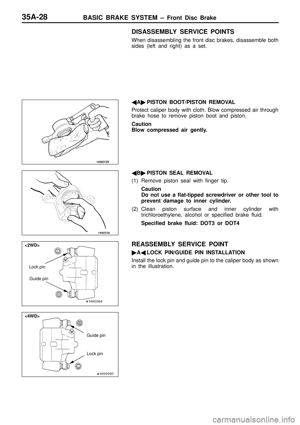 MITSUBISHI TRITON 1997  Workshop Manual <
4W D>
Guid e p in
L ock p in     